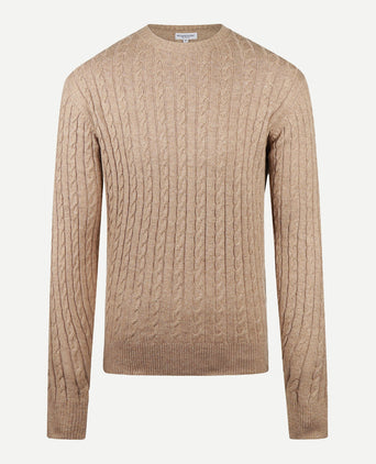 Cable Knit Crew Neck | Sand