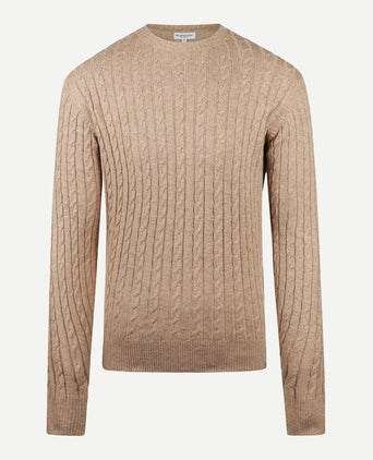 Cable Knit Crew Neck | Sand