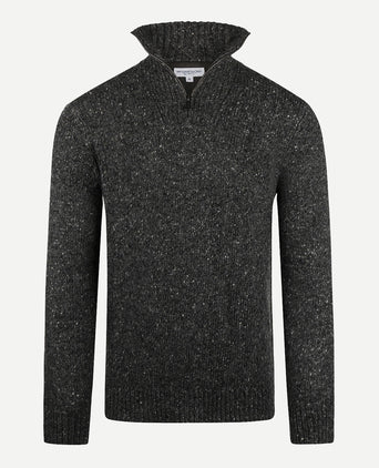 Trui Fisherman Ritskraag | Dark Grey Melange