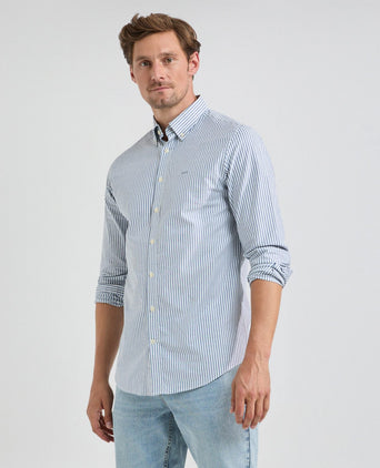 Shirt Stretch Oxford Large Stripe | Navy