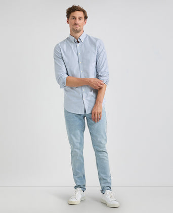 Shirt Stretch Oxford Large Stripe | Navy