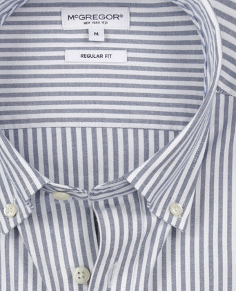 Overhemd Stretch Oxford Grote Streep | Navy