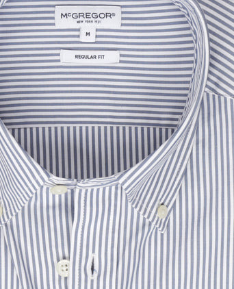 Overhemd Poplin Streep | Faded Blue