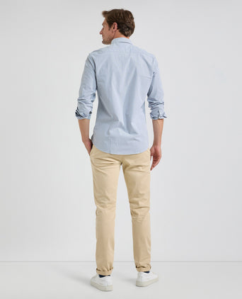 Overhemd Poplin Streep | Faded Blue