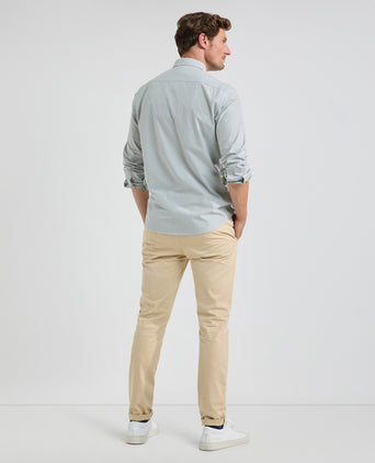 Overhemd Poplin Streep | Dark Sage