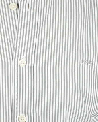 Overhemd Poplin Streep | Dark Sage