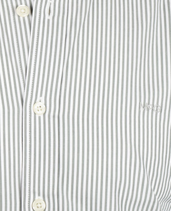 Overhemd Poplin Streep | Dark Sage