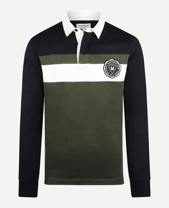 Rugby Jersey with Panel Stripes | PineGreen