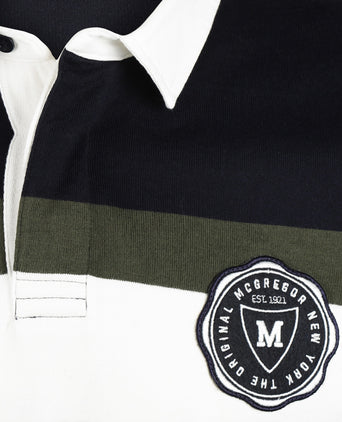 Rugby Jersey with Panel Stripes | PineGreen