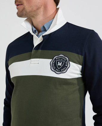 Rugby Jersey with Panel Stripes | PineGreen