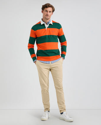 Rugby jersey Big Stripe | Dark orange