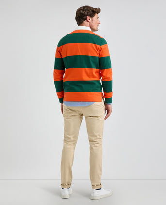 Rugby jersey Big Stripe | Dark orange