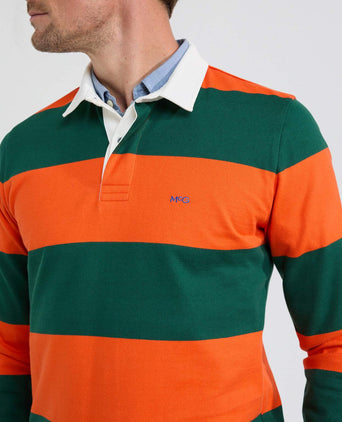 Rugby jersey Big Stripe | Dark orange