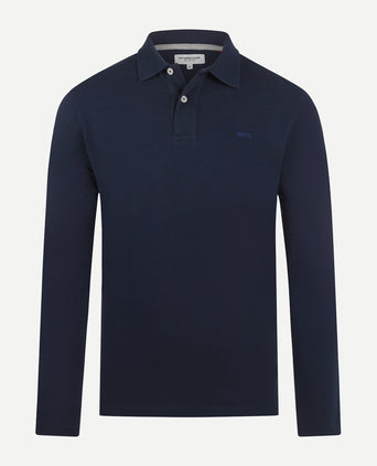Polo piqué klassiek lange mouw | Navy