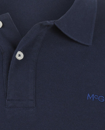 Polo piqué klassiek lange mouw | Navy