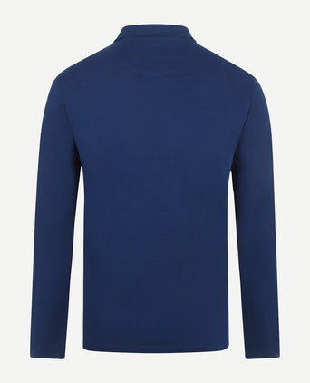 Polo piqué klassiek lange mouw | Marine