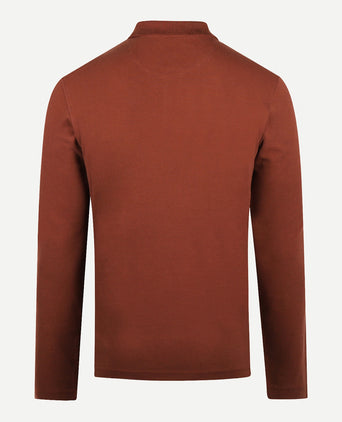 Polo piqué klassiek lange mouw | Chesnut
