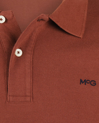 Polo piqué klassiek lange mouw | Chesnut