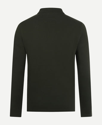 Polo piqué klassiek lange mouw | Pine Green