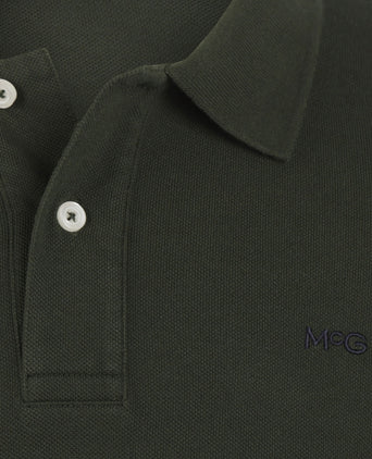 Polo piqué klassiek lange mouw | Pine Green