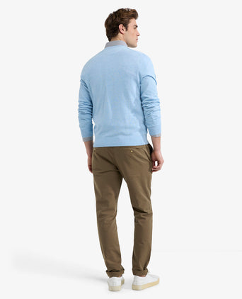 Sweater V-neck Cotton | Light Blue