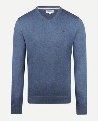 Sweater V-neck Cotton | Vintage Blue