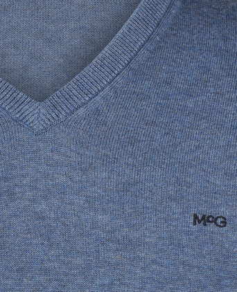 Sweater V-neck Cotton | Vintage Blue