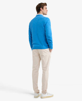 Sweater V-neck Cotton | Sea Blue
