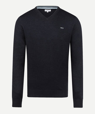 Sweater V-neck Cotton | Navy Sweater V-neck Cotton | Navy