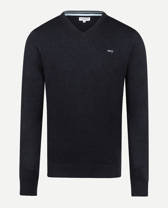 Sweater V-neck Cotton | Navy