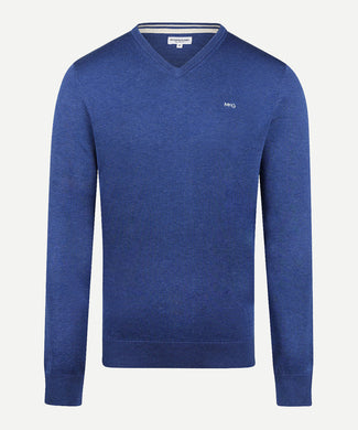 Sweater V-neck Cotton | Royal Blue Sweater V-neck Cotton | Royal Blue