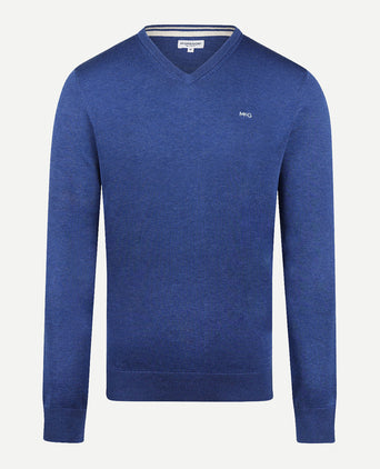 Sweater V-neck Cotton | Royal Blue