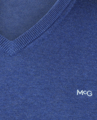 Sweater V-neck Cotton | Royal Blue