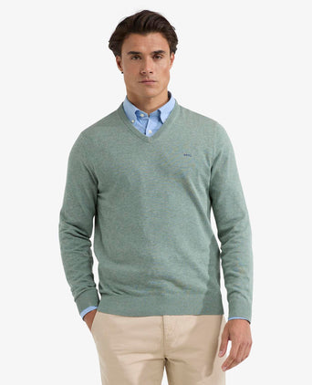 Sweater V-neck Cotton | Ice Green