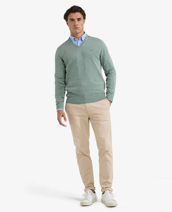 Sweater V-neck Cotton | Ice Green
