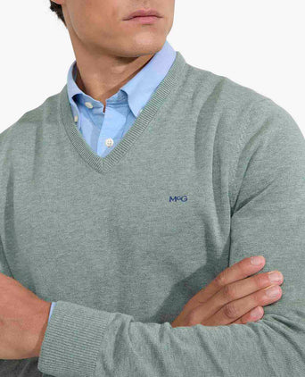 Sweater V-neck Cotton | Ice Green