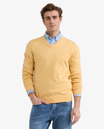 Sweater V-neck Cotton | LemonYellow