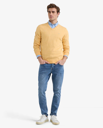 Sweater V-neck Cotton | LemonYellow