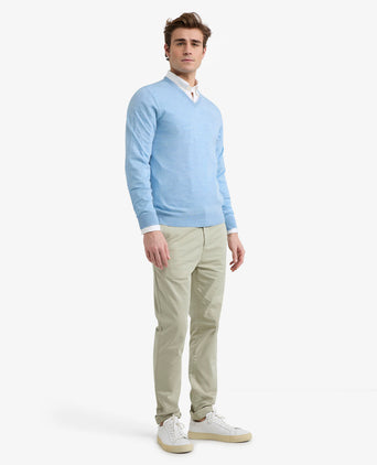 Sweater V-neck Luxe Merino | Light Blue