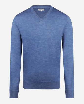 Sweater V-neck Luxe Merino | Vintage Blue