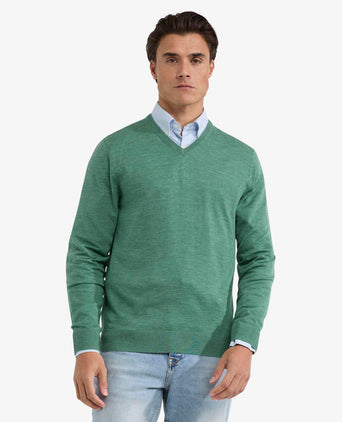 Sweater V-neck Luxe Merino | Ice Green
