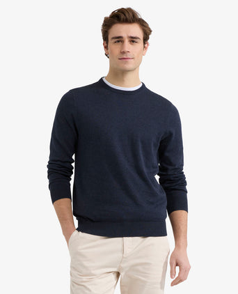 Sweater Round Neck Cotton | Navy
