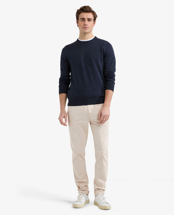 Sweater Round Neck Cotton | Navy