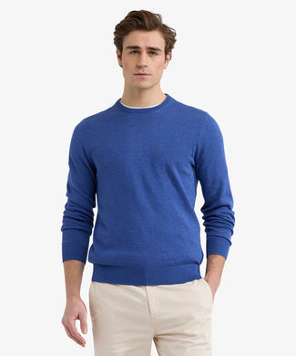Sweater Round Neck Cotton | Royal Blue Sweater Round Neck Cotton | Royal Blue