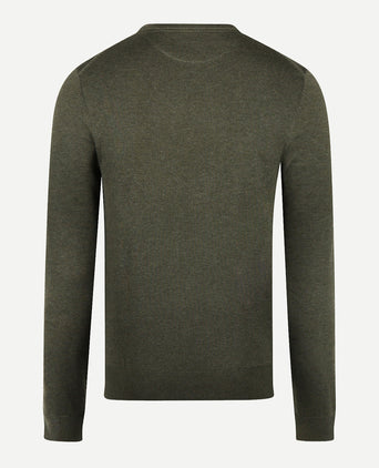 Sweater Round Neck Cotton | Olive