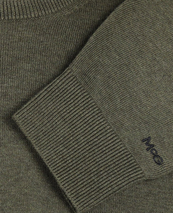 Sweater Round Neck Cotton | Olive