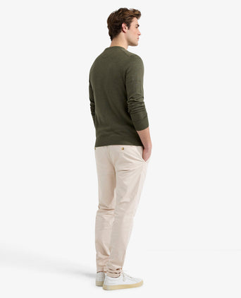Sweater Round Neck Cotton | Olive