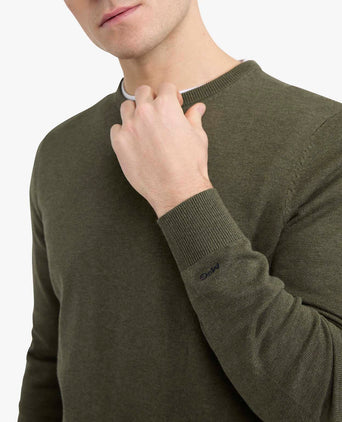 Sweater Round Neck Cotton | Olive