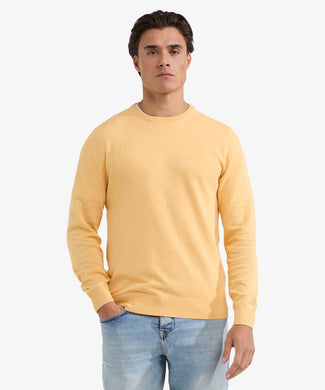 Sweater Round Neck Cotton | Lemon Yellow Sweater Round Neck Cotton | Lemon Yellow