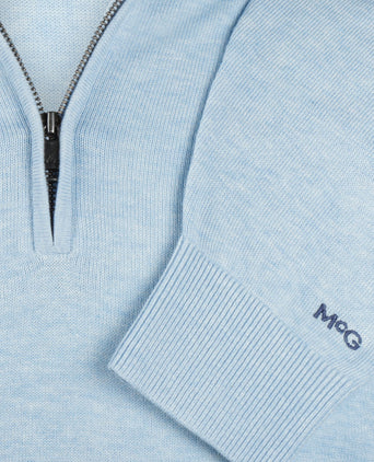 Trui Ritskraag Cotton | Light Blue